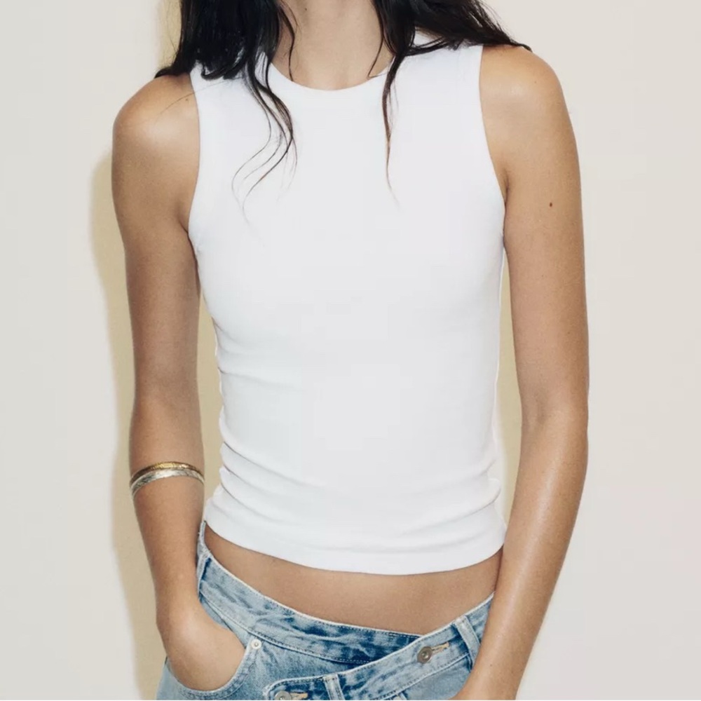 Zara White Tank Top